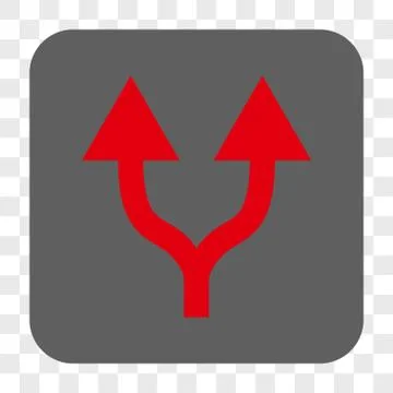 Split Arrows Up Rounded Square Button Illustrazione stock