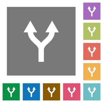 Split arrows up square flat icons 스톡 일러스트