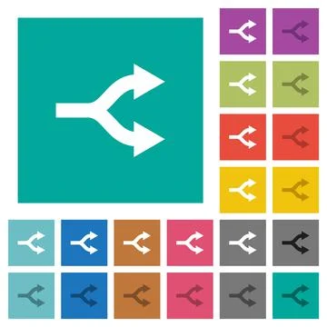 Split arrows square flat multi colored icons Illustrazione stock