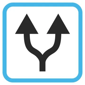 Split Arrows Up Vector Icon In a Frame Illustrazione stock