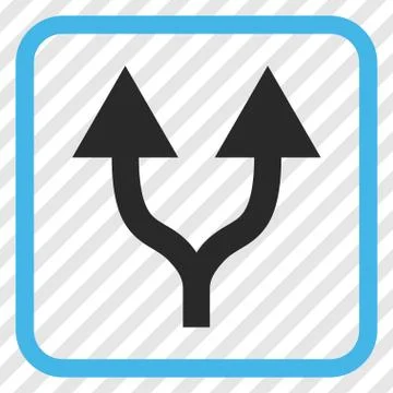 Split Arrows Up Vector Icon In a Frame Stock Illustration