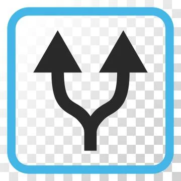 Split Arrows Up Vector Icon In a Frame Illustrazione stock