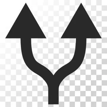 Split Arrows Up Vector Icon Stock Illustration