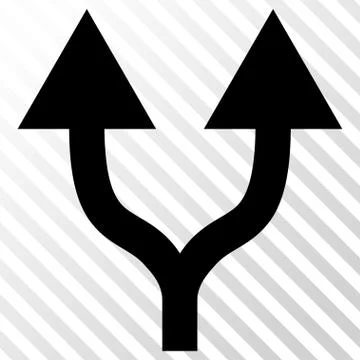 Split Arrows Up Vector Icon Stock Illustration