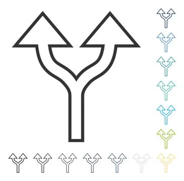 Split Arrows Up Vector Icon Stock Illustration