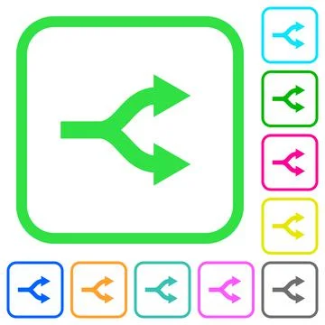 Split arrows vivid colored flat icons 스톡 일러스트