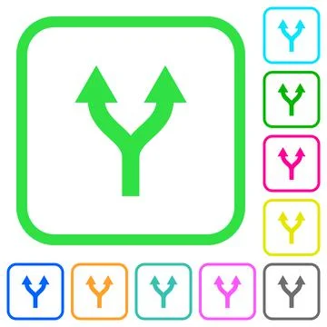 Split arrows up vivid colored flat icons Illustrazione stock