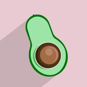 The split Avocado vector design isolated on pink background Stock Illustration