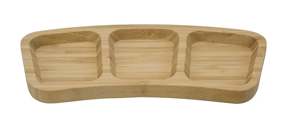 Split bamboo snack platter Stock Photos