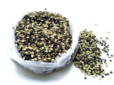 Split Black Lentil Also Know as Black Gram, Black Urad Dal, Vigna Mungo, Urad Stock Photos