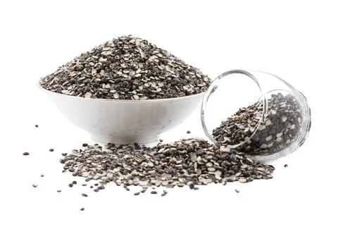 Split Black Lentil on White Background Stock Photos