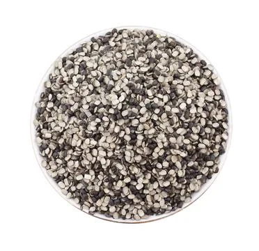 Split Black Lentil on White Background Stock Photos