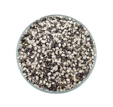 Split Black Lentil on White Background Stock Photos