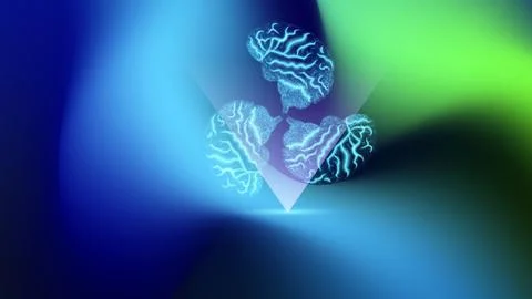 Split Brain Artificial Intelligence Concept vector illustration Illustrazione stock