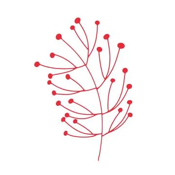 Split branch with berries on white background Illustrazione stock