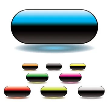 Split button Gel filled lozenge buttong with space to add your own text Co... Stock Photos