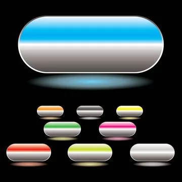Split button white Collection of gel filled buttons with glowing drop shad... Stock Photos