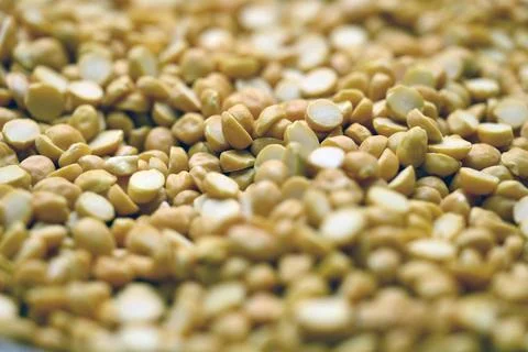 Split Chana Dal Texture with Defocus Background Macro Photography Stock-Fotos