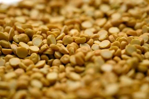 Split Chana Dal Texture with Defocus Background Macro Photography Stock-Fotos