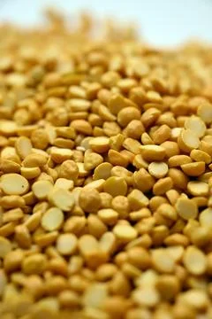 Split Chana Dal Texture with Defocus Background Macro Photography Stock Photos