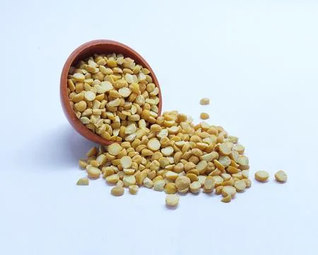 Split Chickpea in a Bag Also Know as Chana Dal, Yellow Chana Split Peas, Dr.. Stock-Fotos