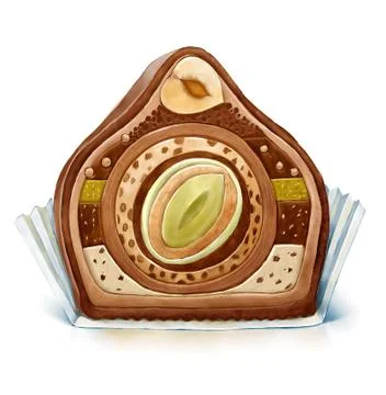 Split chocolate bon-bon Stock Illustration