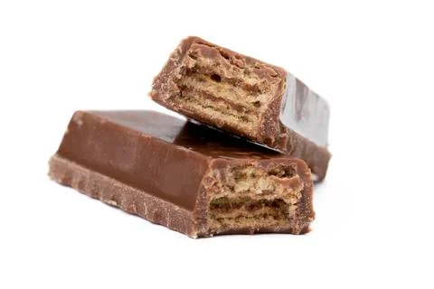 Split chocolate wafer Stock Photos
