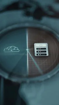 Split circular interface places a connected cloud 库存照片