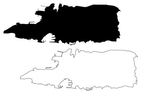 Split City (Republic of Croatia, Split-Dalmatia County) map vector illustrati イラスト素材