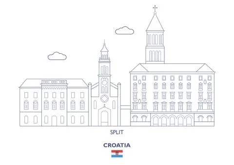 Split City Skyline, Croatia Ilustración de archivo