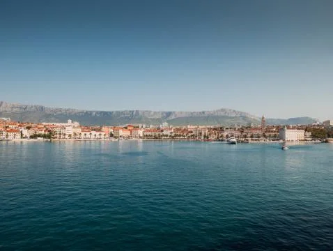 Split city waterfront Stock Photos