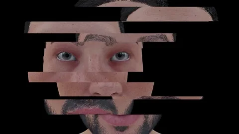 Split consciousness. The digital personality undergoes a transformation Stock Footage 242306028