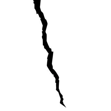 Split, crack and black hole, Surface crack, crack concrete wall, Earthquake Stock Illustration