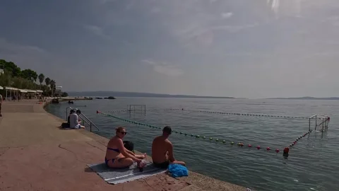 Split , Croacia Bacvice beach Stock Footage 254245875