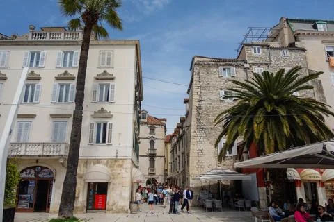 Split, Croatia - 04.23.2025: Split Riva, promenade for tourists and pedestr.. Stock Photos
