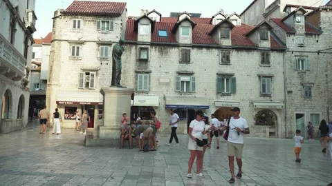 Split, Croatia - 07/30/2024: Split Croatia 30.07.2024 Old Town City Center Video stock 285382451