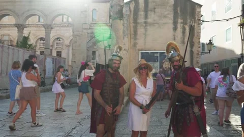 Split, Croatia - 07/30/2024: Split Croatia 30.07.2024 Old Town City Center Video stock 285390017
