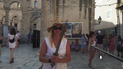 Split, Croatia - 07/30/2024: Split Croatia 30.07.2024 Old Town City Center Video stock 285390056