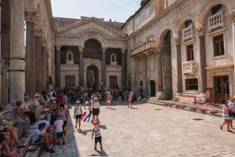 SPLIT, CROATIA - 30 August, 2019: The Diocletian's Palace in Split, Croatia Stock Photos