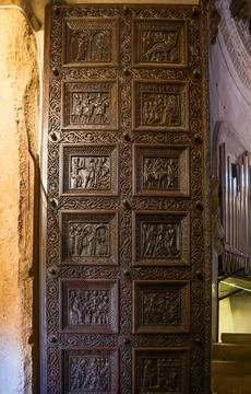 Split, Croatia, August 10, 2024. Door of the Diocletian Mausoleum, Stock Photos