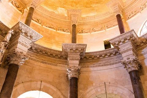 Split, Croatia, August 10, 2024. Diocletians Mausoleum, now Split Cathedral Stock Photos