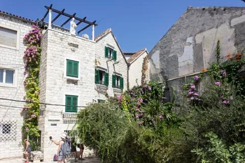 SPLIT, CROATIA - AUGUST 11 2017: Ancient building in Split in summer season,  Stock Photos