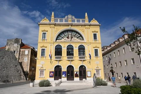Split, Croatia - August 24, 2025: Croatian National Theatre Split. Stock-Fotos
