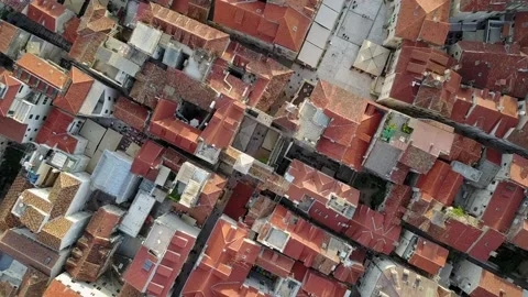 Split Croatia Birdseye 4K Drone Aerial Flyover Pier City Video stock 130473374