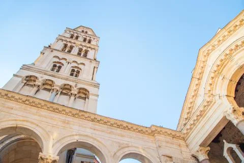 Split, Croatia, cathedral tower Stock Photos