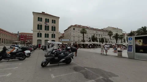 Split, Croatia. Evening on the Riva promenade. Stock Footage 170661189