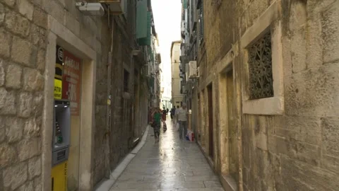 Split, Croatia - May 17th 2023 - Hyper lapse of street tour in downtown Split Vídeos de archivo 258950899