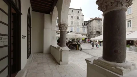 Split, Croatia. Old Town Hall and National Square. Stock Footage 170667974