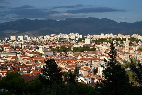 Split, Croatia. Panorama the city of Split. Top view on the Old Town of Split Stock Photos