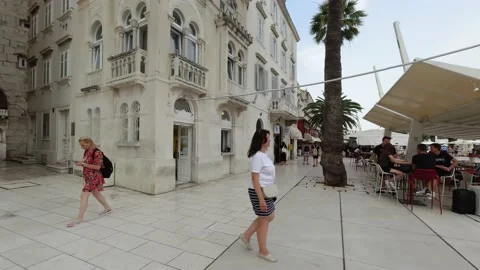 Split, Croatia. Riva, Fruit Square. Stock Footage 170649366